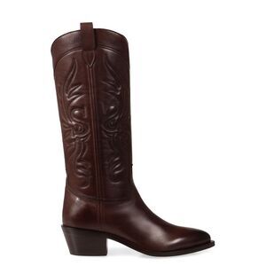 SARTORE Western Style Leather Boots Women BROWN